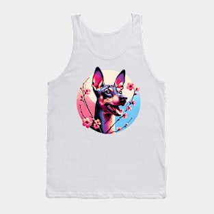 Xoloitzcuintli Joy in Spring with Cherry Blossoms and Flowers Tank Top